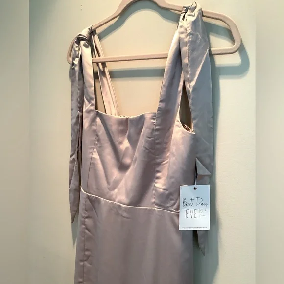 NWT Show Me Your Mumu Wedding/Party Claire Midi Dress Dune Luxe Satin Size Large - Picture 6 of 9